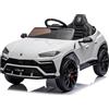 FINOOS Auto Macchina ELETTRICA per Bambini 12V Lamborghini Urus Licenza Originale, Batteria, 12V, Telecomando 2,4 GHz (Bianco)