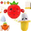 Pnedeodm Interactive Music Plush Toy, Touch-Sensor Soft Interactive Figure for Kids, Fun & Playful Sound-Activated Toys, Touch-Sensitive Banana & Fruit Plush Musical Sensory Toy (2Pcs-A)
