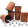 lakigoes Set di 6 bicchieri cubi in pelle con 36 dadi (16 mm), set di scosse in poliuretano, per feste in bar, giochi di dadi