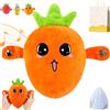 Pnedeodm Interactive Music Plush Toy, Touch-Sensor Soft Interactive Figure for Kids, Fun & Playful Sound-Activated Toys, Touch-Sensitive Banana & Fruit Plush Musical Sensory Toy (Carrot)