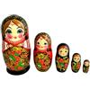 rukauf Hohlama Rossijanotschka Matrioska Matrioska Babushka 18 cm altezza - 5 bambole in legno - diversi motivi - Bambola in legno Матрёшка хохлама Matruschka chohlama (nero)