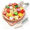 MonteSpi Set Pizza in Legno per Bambini, Gioco Cucina Montessori