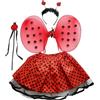 XAGMODSHN Costume da coccinella per bambini, con tutù, gonna, fascia per capelli, per Halloween, Natale, feste, accessori da donna