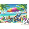 MZLPRWGQKTFD Scena di Spiaggia Ombrellone Colorato Puzzle 1000 Pezzi Puzzle per Adulti Relax Regalo Famiglia 52x38cm/1000pcs