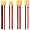 Lyeteung 2 Pairs XT90 Connettore, XT90 Maschio Femmina Battery Connettore con Cavo di Silicone 100mm 10 AWG, per Batteria Lipo, Giallo