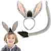 I LOVE FANCY DRESS LTD Set di accessori per costume da asino con orecchie e coda di asino, confezione da 1, orecchie d'asino grigie su fascia e lunga coda d'asino grigia con punta nera, set di accessori per travestimento da