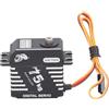 Fockety Servo Sterzo Digitale da 75 kg, Servo Senza Spazzole con Ingranaggi Completamente in Metallo Impermeabile a 180° con Braccio Servo 25T per 1/10 1/8 1/5 RC Car Robot RC Boat
