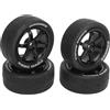 Culnflun 1/10 rc Pneumatici in plastica in Gomma Liscia Liscia Superficiale Forte Ammortizzazione rc Sostituzione Tamiya tt01 tt02 acrobazie da Gioco (Nero)