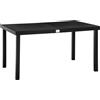 Outsunny Tavolo da Pranzo da Giardino per 6 Persone in Alluminio, 140x90x74 cm, Nero | Aosom Italy