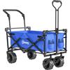 Outsunny Carrello da Giardino Pieghevole con Tetto, Maniglia e Cestino, 117x55x98 cm, Blu | Aosom Italy