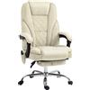 Vinsetto Sedia da Ufficio con Telecomando e Poggiapiedi Estraibile, Poltrona Massaggiante con Schienale Reclinabile, 67x72x119 cm, Beige | Aosom Italy