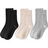 Lomitract Bamboo Mini Crew Socks (Women 5-10), B-off bianco+nero+grigio chiaro, 10
