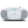 MEDION® MEDION E66476 Sistema audio stereo (boombox, lettore CD, MP3, cassetta, lettore portatile di cassette per bambini, radio FM, AUX, cuffie, rete e batteria) blu