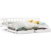 vidaXL Letto da giorno allungabile con cassetti senza materasso Bianco 90x200cm