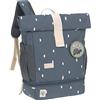 Lässig Zaino per l'asilo Zaino per bambini Rolltop con cinghia pettorale idrorepellente, 11 litri/Mini Rolltop Backpack Happy Prints blu scuro