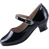 EIGHT KM Scarpe con Tacco per Ragazze Mary Jane Eleganti Principessa Décolleté da Matrimonio EKM7015 Pelle Verniciata Nero Taglia EU 33