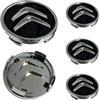 OIXEYA 5Pcs Coprimozzo, 60 mm Auto Coprimozzo Ruota, Centrale Coprimozzo, Copricerchi Tappi Mozzo Centrale Ruota, Coprimozzi Auto, Compatibile Citroen C1 C2 C3 C4 C5 Fregi Cerchi in Lega, Nero