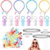 Ruayia Set di 60 collane per ciuccio, ciuccio in acrilico, set da 90 pezzi, set da donna, corda di cera, idea regalo per feste a tema 80 anni '90 - Style2