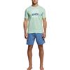 POMPEA Pigiama Uomo Abramo in Cotone, Pigiama Corto T-Shirt Scollo Rotondo con Stampa e Pantaloncino a Tinta Unita (Tg. L - Verde)