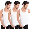 UNDEREA Canotta intima da uomo, 100% cotone a costine sottili, traspirante e morbida, confezione da 3/5 pezzi, 3 x bianco, XL