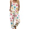 DOTBUY-SHOP Tuta Intera Donna Elegante Curvy Casual, Salopette Donna Estiva Tutina Aderente Estive Senza Maniche con Tasche e Spalline Regolabili per Lavoro Festa (Flores lindas,S)