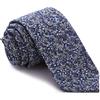 Cencibel Smart Casual Cravatta Liberty Rogged Robin Blu Marino con Fiori Celesti e Bianchi, Blu navy