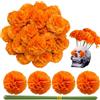 Gusaloo 50 teste di calendula, fiori artificiali di calendula in seta, per Diwali, decorazioni per la casa fai da te, ghirlande, artigianato, baby shower, matrimoni, feste, Halloween, Natale, Capodanno