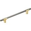Amerock | Maniglia per armadietti | Oro spazzolato/cromo nero | 7-9/16 pollici (192 mm) da centro a centro | Urbanite | Confezione da 1 | Maniglia per cassetti | Hardware per armadietti