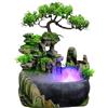 SOPERIT Fontana da interno con illuminazione LED, Fontana da tavolo per soggiorno, scrivania, cascata desktop, bonsai ornamentale, fontana da tavolo a cascata, fontana da scrivania con piante, decorazione
