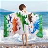 WERNNSAI Telo mare Dinosauro - Acquerello Dinosauro 76 x 150 cm Poliestere Asciugamani da Campeggio per Ragazzi Bambini ad Ultra Assorbente Coperta da Spiaggia Piscina Viaggio Bagno Doccia Asciugamano