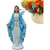Generico Statua Della Vergine Maria 16 Cm - Statuina Della Madonna Dipinta A Mano In Resina Di Qualità - Decorazione Religiosa Per La Casa, La Cappella E L'angolo Di Preghiera - Regalo Cristiano Per Il Battesi