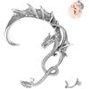 6ixGosh Orecchini a polsino gotico in acciaio inox retrò a forma di drago, stile punk, serpente, drago, pesce, coccodrillo, orecchini a perno per cartilagine rampicante per donne e uomini, oro/argento