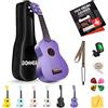 Donner Ukulele soprano per principianti adulti Kid ukelele con cinturino online 0 per lezioni cinturino sintonizzatore stringa, DMU-01 21 pollici opaco ukalee Bundle Kit Macaron Series-Viola