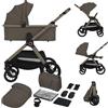 LIONELO Layla Passeggino 2 in 1 con Navicella dalla Nascita a 48 Mesi | Fino a 22 kg, Navicella fino a 9 kg, Schienale e Poggiapiedi Regolabili, AiryDots, Ruote PU 360° e Sospensioni Complete
