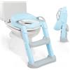 Kikka Boo KikkaBoo Riduttore WC bambini con scaletta LEA, Educatore da toilette, Pieghevole e regolabile, Design anatomico, Imbottitura morbida rimovibile, Maniglie, Antiscivolo, 18+ mesi, Blu