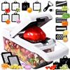 RCOMG Tritatutto per verdure 25 in 1 con 13 lame - Affettatrice mandolina - Tritatutto con contenitore - Grattugia per formaggio - Taglierina per insalata di verdure e cipolle - Gadget da cucina - Elementi