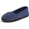 Dearfoams - Pantofola da donna in ciniglia Rebecca chiuso con ampia larghezza, blu (Pavone), Small