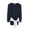 SANDRO Suzanne Maglione Donna LARGE Pullover In Lana Cashmere Manica Con Fiocco