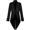 Odizli Giacca Steampunk vittoriana Costume Cosplay uomo gothico Tailcoat frac nero xxl