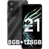 Ulefone Note 21 Cellulari 2025, 8GB+128GB/SD-1TB Android 14 Cellulare, 6.56 HD+ Octa Core, 13MP+8MP Smartphone 5000mAh Batteria, Widevine L1 4G Dual SIM/Fingerprint/Face ID/GPS/OTG/FM Nero