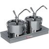 D.L. SERVICE Dispenser doppio per salse professionale da 4.5 Lt - in acciaio inox 304 - ø/h 18 x 40 (x2) - cm 40 x 20 x 40 h