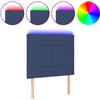 vidaXL Testiera LED blu 100x5x118/128 cm Tessuto