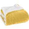Elegant Comfort Coperta in pile di lusso ultra soffice al tatto, morbida, calda, accogliente, con retro in sherpa, reversibile, per letto, divano e divano, colore: giallo tinta unita