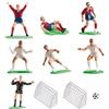 Dekora - 302018 Decorazione per Torta con Figure di Calcio in PVC | Kit in plastica per il contatto alimentare con giocatori, palloni e porte per decorare torte e cupcake.
