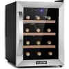 KLARSTEIN Cantinetta Vino, Cantinetta Vino Refrigerata a Zona Singola per Interno/Esterni, Frigo Bar, Cantina Vino con Vetrina, Mini Bar con Protezione UV, Frigo Vino Touch, 11-18°C, 12 Bottiglie