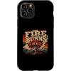Christian Revival Faith Fire Cross Custodia per iPhone 11 Pro Retro Mountain Cross Il fuoco brucia ancora