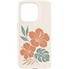 Hibiscus Watercolor Flower Aesthetic Custodia per iPhone 15 Pro Ibisco Fiori Tropicali Botanico Monstera Floreale