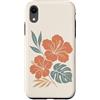 Hibiscus Watercolor Flower Aesthetic Custodia per iPhone XR Ibisco Fiori Tropicali Botanico Monstera Floreale