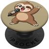 Adorable Sloth Music Designs Carino Bradipo Karaoke Cantante Cartoon Musicista PopSockets PopGrip Adesivo