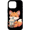 Kawaii Boba Tea Japan Otaku Bubble Milk Custodia per iPhone 16 Pro Fox Bere Boba Tea Kawaii Giappone Otaku Bubble Milk Tea